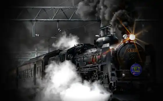 del, tren, vapor, locomotor, para, ferrocarril, motor, vintag, parachoque, pegatina,