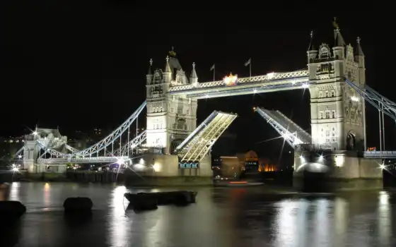 ночь, мост, башня, london, мосты, 