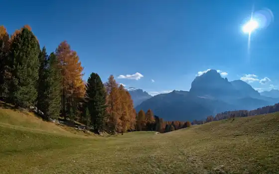 альпы, гора, осень, italian