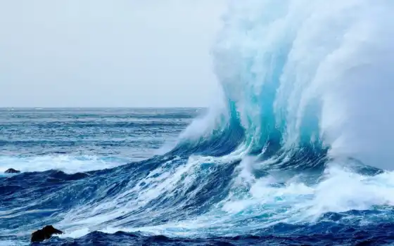 море, океан, волны, бурное, горное,