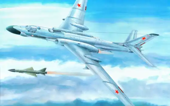 самолеты, авиация, рисованные, Ту-95МС,