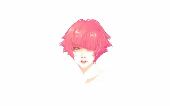рыжая, волосы, девушка, голова, короткие, портрет, 