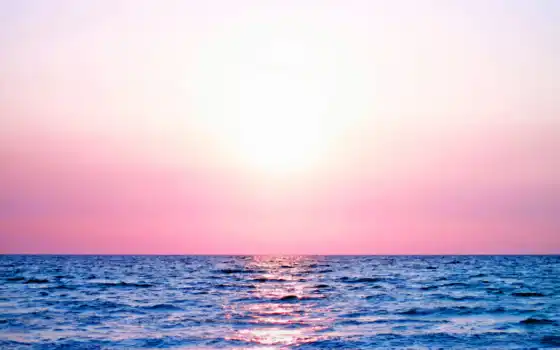рассвет, пейзаж, любимый, море, розовый, цвет, рост,