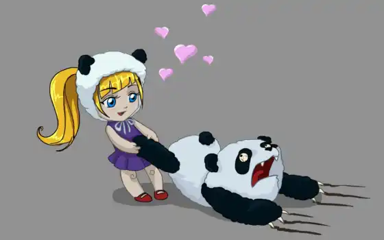 панда, девушка