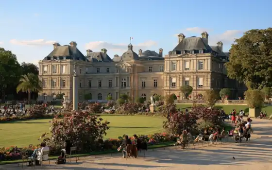 дворец, luxembourg, париж, rub, интерьер, парижа, франция, garden, 