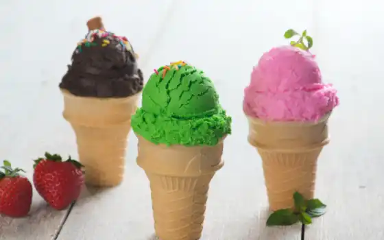 лед, мороженое, женский, мороженое