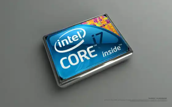 intel, core, duo, i7, лого, 3Д, прямоугольный