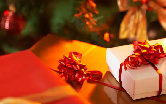 подарки, год, новый, бантик, лента, праздник, елка, новогодние, ленточка, happy, подарок, 