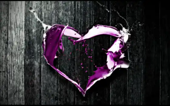 любовь, фиолетовый, сердце, валентин, абстрактный, день, цифровой,