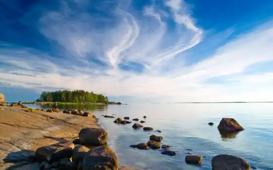 финляндия, финляндии, море, остров, природа, участки, 
