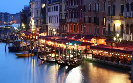 город, venice, canal, italian, grand, воде, кафе, venezia, 