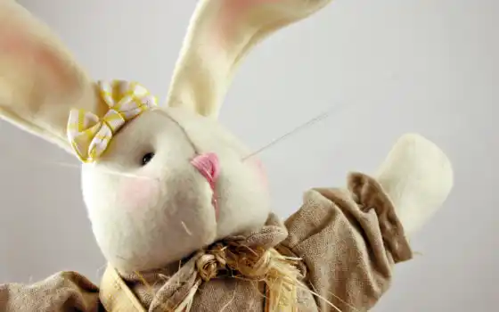 кролик, плюшевый, обои, заяц, подборка, празднична