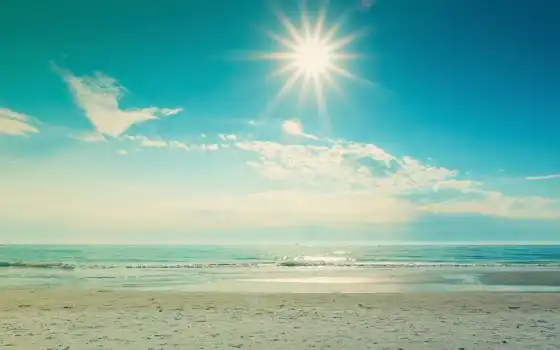 лето, море, пейзаж, песок, вода, пляж, звезды, солнце,