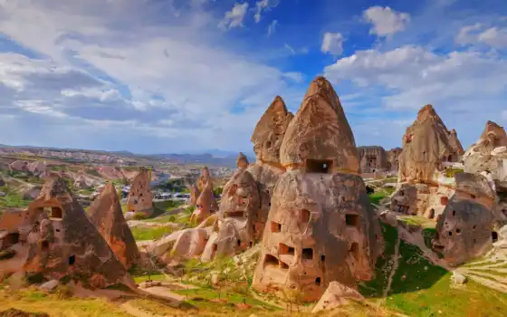 cappadocia, uchisara, индейка, дом, uchisar, рок, замок, фото, горный