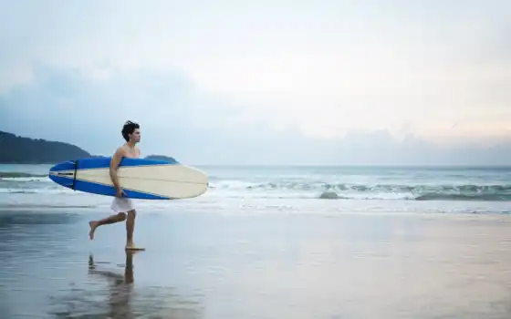 сёрфинг, доска, класс, парень, мужчина, секс, серфинг, океан, песок,