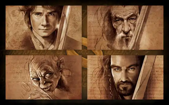 hobbit, thorin, conf, lord, gollum, y-z-klerin, bilbo, gandalf