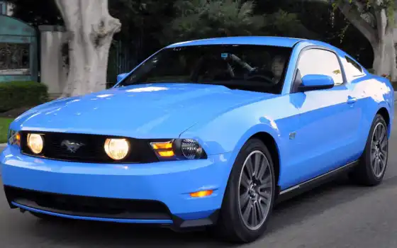 ford, mustang, front, blue, обои, фото, угол, хватка, картина,