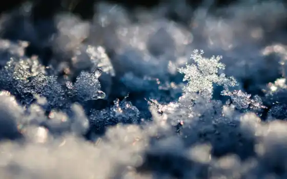 crystal, снег, winter, landscape, снежинка, фото, snowflakes, 