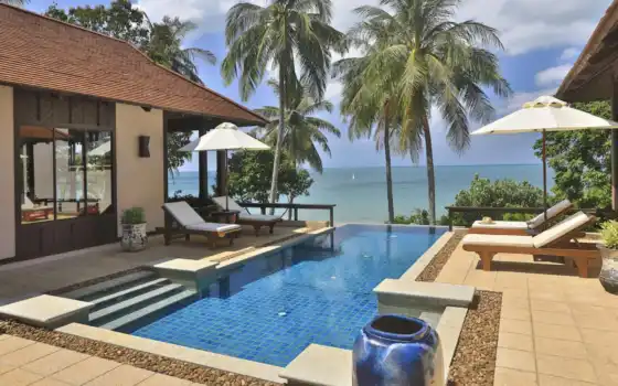 resort, спа, lanta, бассейн, ко, два, ocean, взгляд, частное, villa