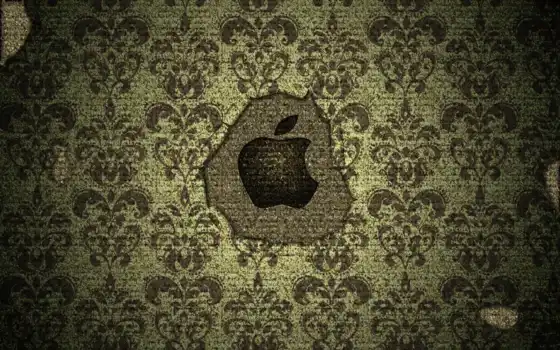 яблоко, логотип, белый, логотип, лупа, рисунок, фон, яблоко