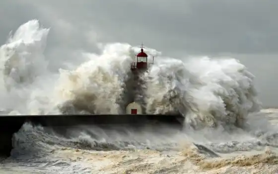 маяк, шторм, волны, стихия, океан, море, картинка, пейзаж, природа, картинку, мыши, кнопкой, 