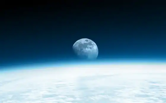 космос, луна, озон, земля, небо, картинка, далеко, небе, moon, and, 
