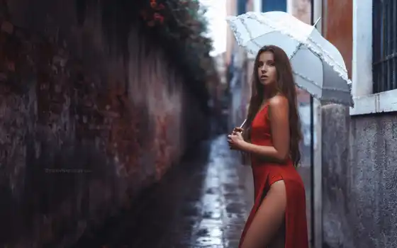 зонтик, платье