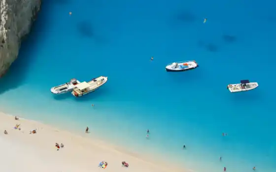 greece, пляж, море, остров, rock, human, лодка, ionian, заставка