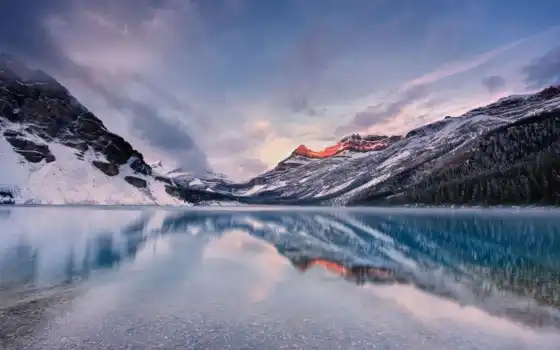 озеро, канада, бант, восход, фото