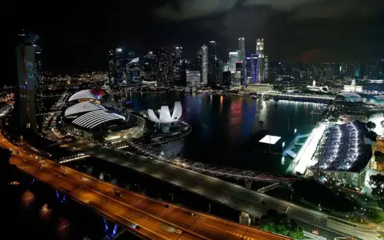 сингапур, ночь, формула, гранд