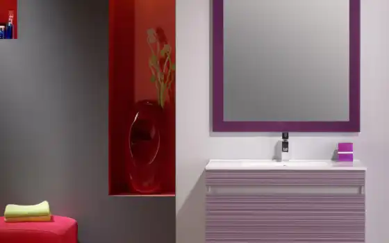 красные, интерьер, ванной, комнаты, ванна, красных, маленькой, ванные, 