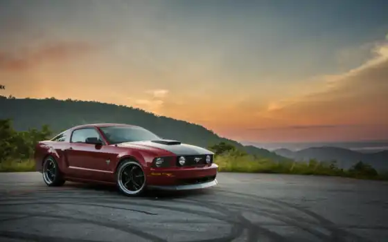 ford, mustang, view, side