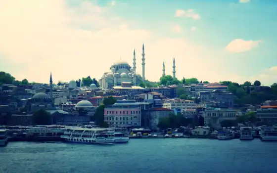 стамбул, мечеть, Турция, городской пейзаж