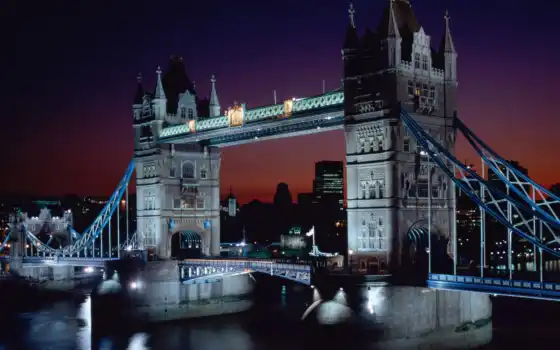 мост, london, башня, места, мира, расположен, красивые, 
