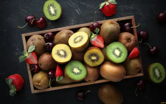 плод, киви, клубника, еда, ягода