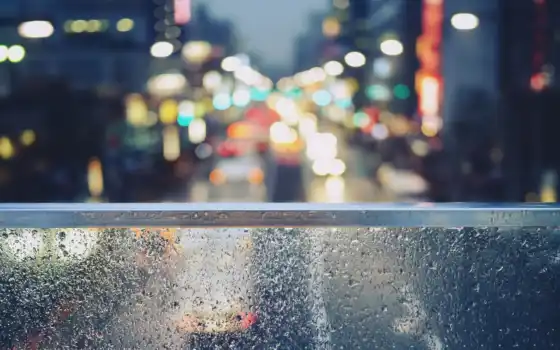 город, дождь, drop, красивый, pic