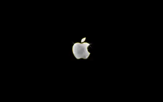 apple, logo, metallic, black