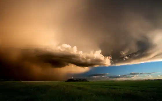 облако, буря, небо, природа
