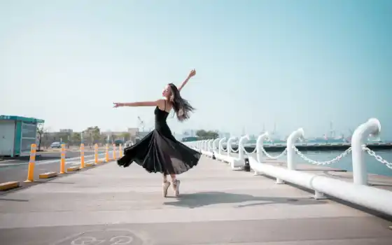 dance, девушка, современный, black, азиатка