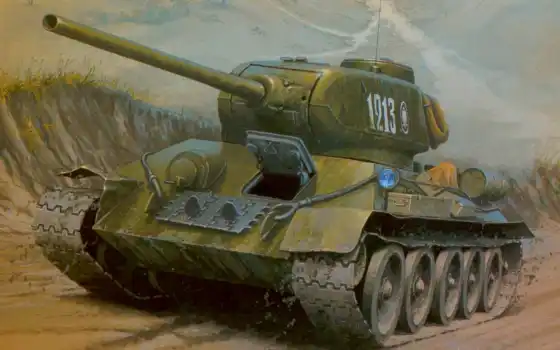 рисунок, средний, танк, польский, картинка, имеет, горизонтали, вертикали, 