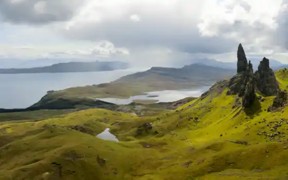 мужское, шотландия, одно, ресурс, небо, большая часть, вершина, скалы, прогулка, пейзаж
