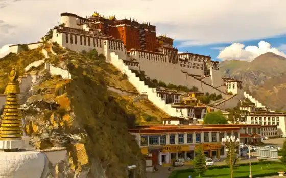 дворец, потала, potalo, castle, tibet, город, lhasa, pazlyi, китаянка
