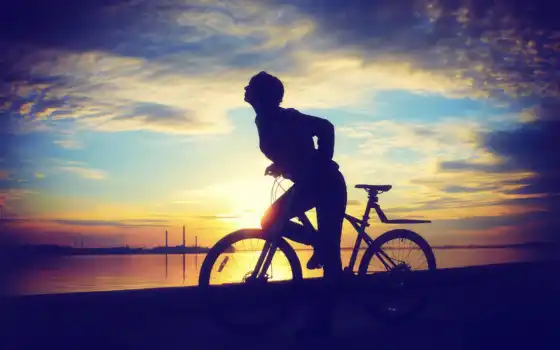 велосипед, девушка, спорт