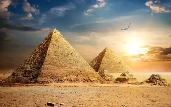 пирамида, пустыня, облако, permission, египетский, небо, cairo, camel, природа, landscape