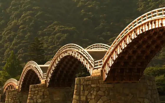 мост, iwakuni, 