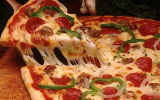 пицца, someone, сыр, черенок, лопатка, пепперони