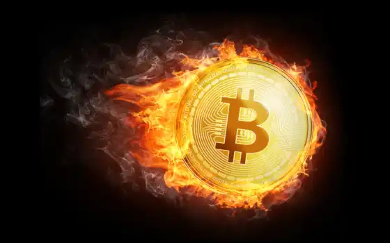 ,bitcoin, огонь, пламя,