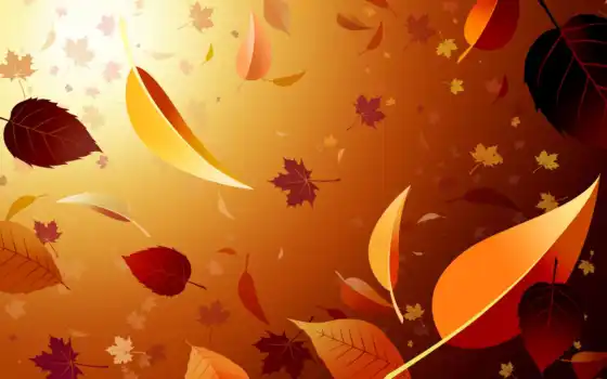 осень, листва, листопад, пасть, абстракции, 