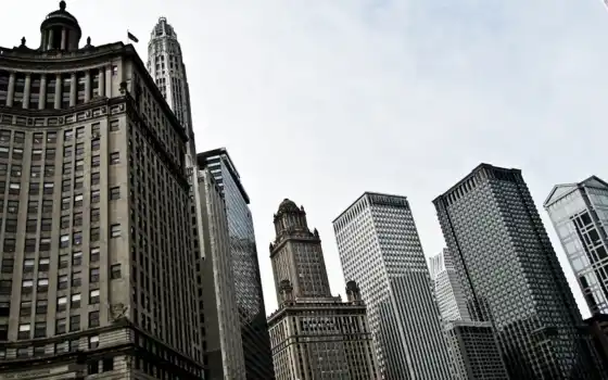 сша, здания, высотки, небоскребы, america, небо, иллинойс, chicago, usa, центр, похожие, 