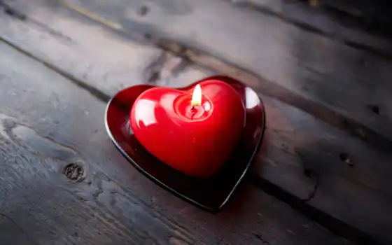 свеча, сердце, доска, день, святая, valentine